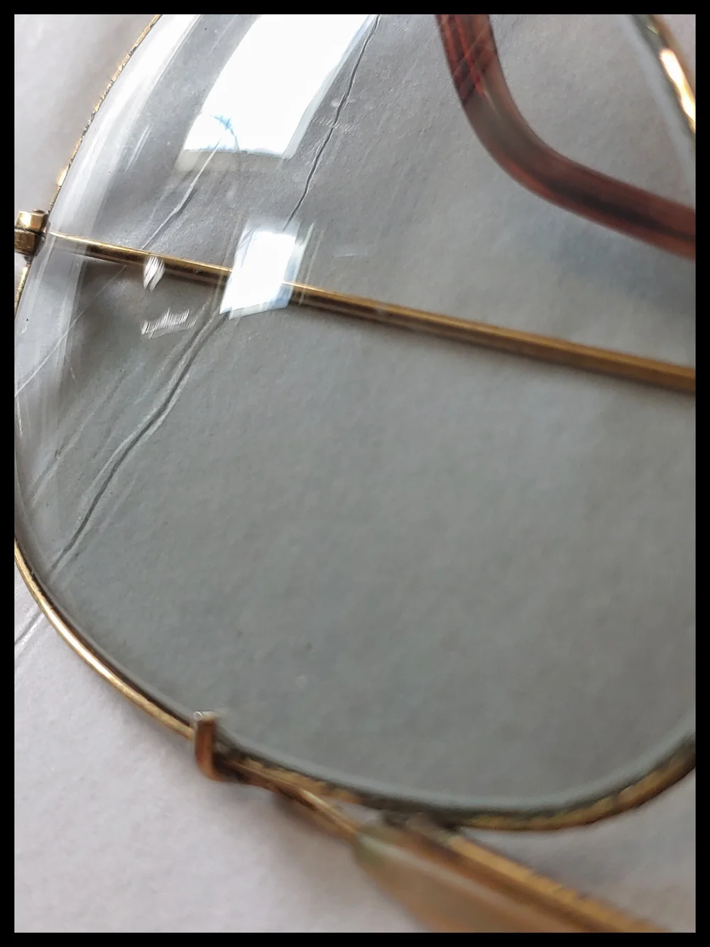 Vintage Ray-Ban Aviator Sunglasses B&L USA Gold Frame Mismatched Arms + Case